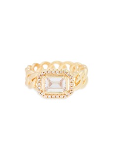 NORDSTROM RACK Pavé Cubic Zirconia Frozen Chain Ring in Clear- Gold at Nordstrom Rack