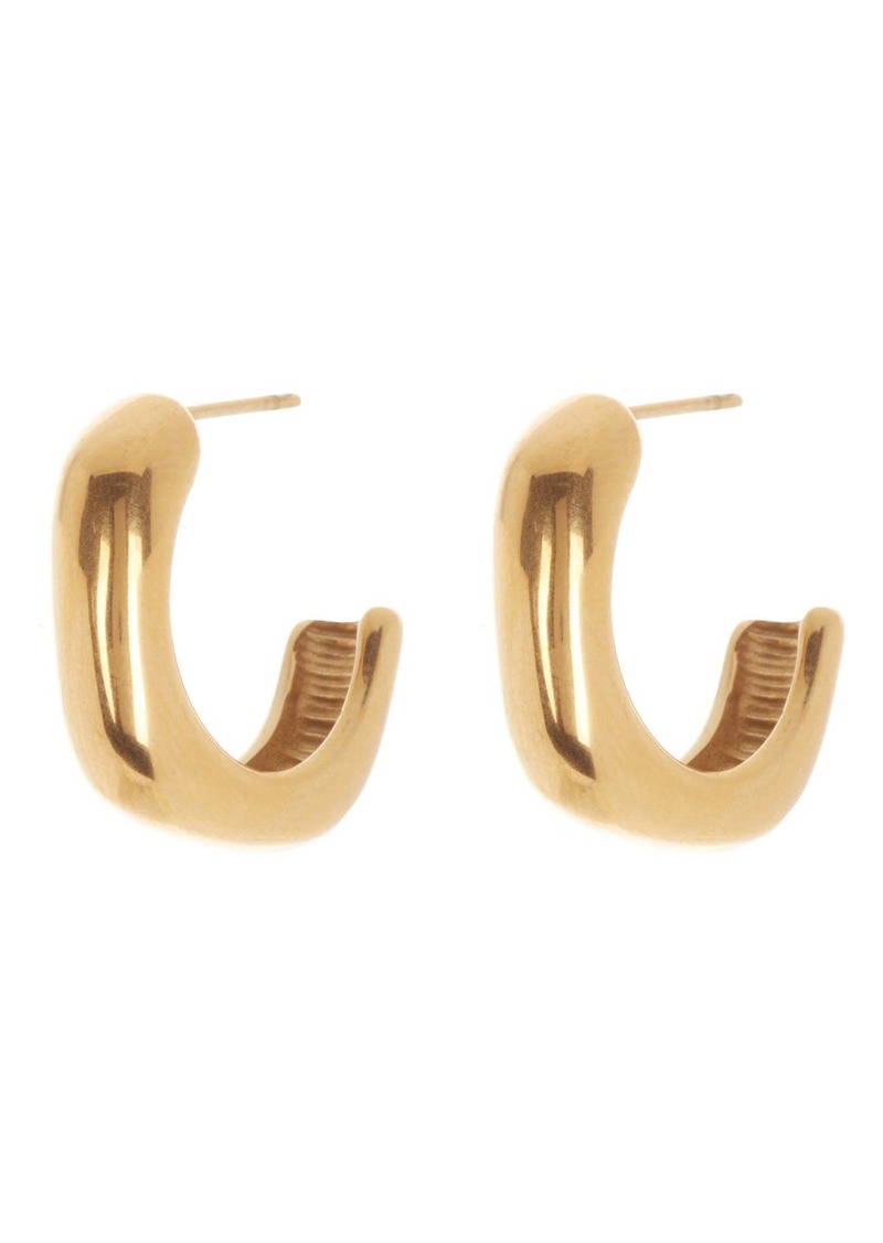 NORDSTROM RACK Waterproof Soft Square Huggie Hoop Earrings in Gold at Nordstrom Rack