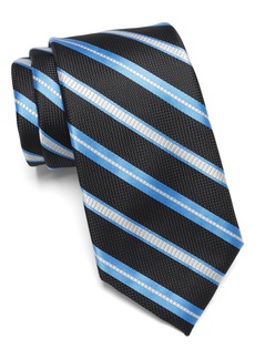 NORDSTROM RACK Solow Stripe Silk Blend Tie in Black at Nordstrom Rack