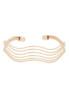 NORDSTROM RACK Stacked Wavy Textured Cuff Bracelet in Gold at Nordstrom Rack
