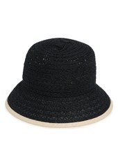 NORDSTROM RACK Straw Bucket Hat in Black Combo at Nordstrom Rack