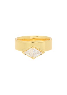 NORDSTROM RACK Trillion Cubic Zirconia Ring in Clear- Gold at Nordstrom Rack