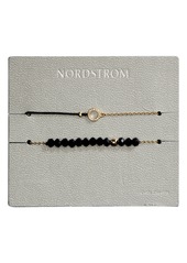 Nordstrom Set of 2 Friendship Bracelets in Black- Open Circle at Nordstrom