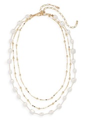 Nordstrom Set of 2 Imitation Pearl & Ball Chain Necklaces