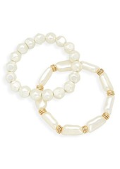 Nordstrom Set of 2 Imitation Pearl Stretch Bracelets