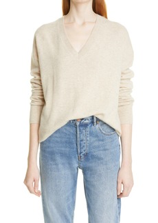 Nordstrom Signature Cashmere V-Neck Sweater in Beige Oatmeal Light Heather at Nordstrom
