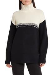 Nordstrom Signature Colorblock Cashmere Tunic Sweater