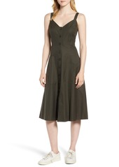 Nordstrom Signature Patch Pocket Cotton Sundress in Olive Night at Nordstrom