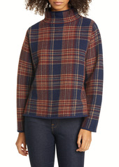 Nordstrom Signature Plaid Mock Neck Sweater in Navy Night Jqd Plaid at Nordstrom