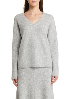 Nordstrom Signature Wool & Cashmere Blend Long Sleeve Sweater in Grey Light Heather at Nordstrom Rack