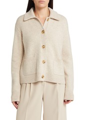 Nordstrom Signature Wool & Cashmere Collar Cardigan in Beige Oatmeal Light Heather at Nordstrom Rack