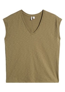 Nordstrom Sleeveless V-Neck Cotton T-Shirt