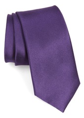 Nordstrom Solid Silk X-Long Tie in Purple at Nordstrom