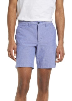 Nordstrom Stretch Cotton Chambray Shorts in Blue Clematis- White at Nordstrom
