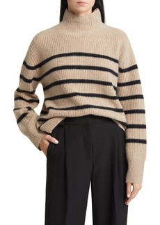 Nordstrom Stripe Cashmere Mock Neck Sweater