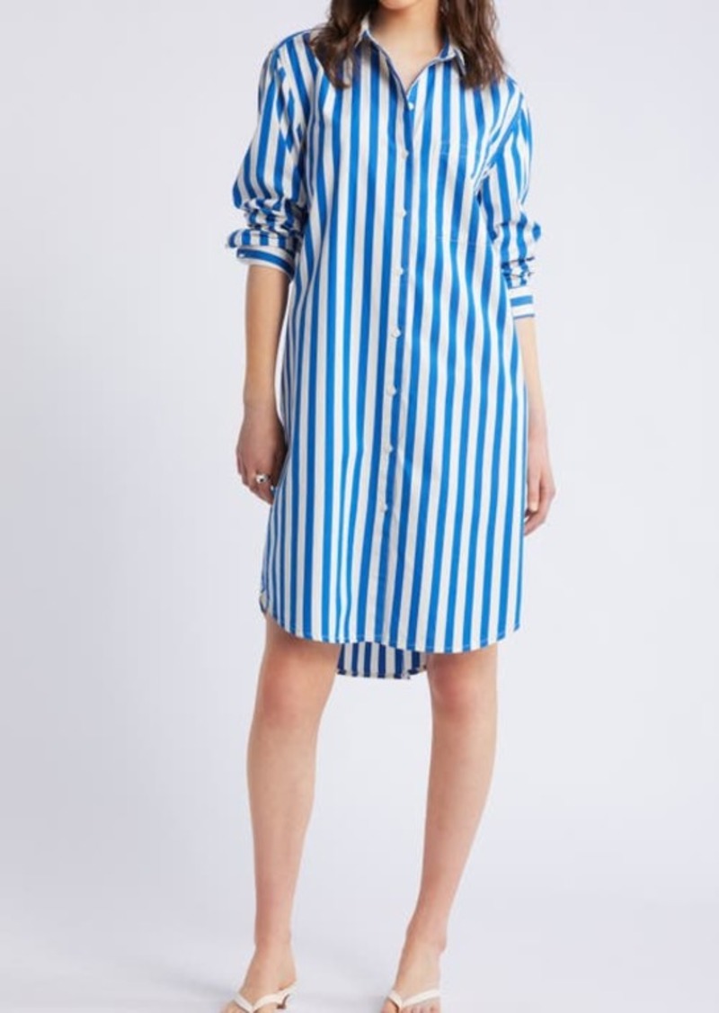 Nordstrom Stripe Long Sleeve Cotton Shirtdress