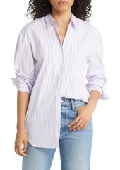 Nordstrom Stripe Oversize Cotton Poplin Shirt