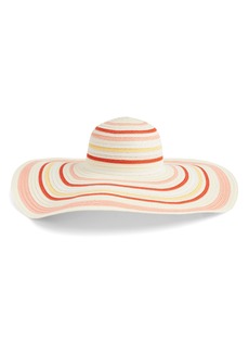 Nordstrom Stripe Packable Floppy Straw Sun Hat in Ivory Combo at Nordstrom Rack