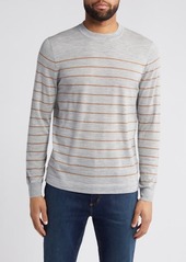 Nordstrom Stripe Wool & Silk Crewneck Sweater