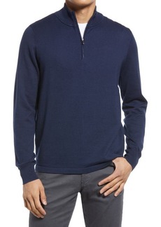 Nordstrom Tech-Smart Quarter Zip Pullover Sweater in Navy Blazer at Nordstrom