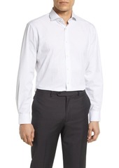 Nordstrom Tech-Smart Traditional Fit Double Stripe Non-Iron Dress Shirt in White- Blue Thin Stripe at Nordstrom