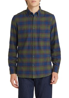 Nordstrom Tech-Smart Trim Fit Check Stretch Button-Down Shirt in Blue- Green Arden Plaid at Nordstrom Rack