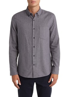 Nordstrom Tech-Smart Trim Fit Check Stretch Button-Down Shirt in Grey Tornado at Nordstrom Rack