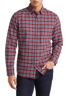 Nordstrom Tech-Smart Trim Fit Plaid Flannel Button-Down Shirt in Burgundy Brick Addy Plaid at Nordstrom Rack