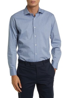 Nordstrom Tech-Smart Trim Fit Stripe Cotton Blend Dress Shirt