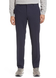 Nordstrom Tech-Smart Trim Fit Trousers in Black- Grey Texture at Nordstrom