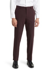 Nordstrom Trim Fit Flat Front Stretch Trousers in Burgundy Royale at Nordstrom Rack
