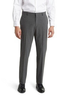 Nordstrom Trim Fit Flat Front Stretch Trousers in Charcoal at Nordstrom Rack