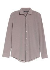 Nordstrom Trim Fit Knit Button-Up Shirt in Ivory- Burg Yd Texture at Nordstrom
