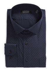 Nordstrom Trim Fit Non-Iron Cotton Dress Shirt in Navy- Blue Dobby Stripe at Nordstrom