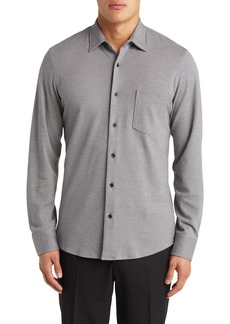 Nordstrom Trim Fit Piqué Button-Up Shirt in Grey Silk Jcq Txt at Nordstrom Rack