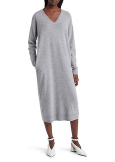 Nordstrom V-Neck Long Sleeve Wool & Cashmere Sweater Dress