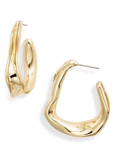 Nordstrom Wavy Hoop Earrings in Gold at Nordstrom Rack