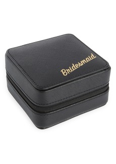 Nordstrom Wedding Day Travel Jewelry Box in Bridesmaid- Black- Gold at Nordstrom Rack