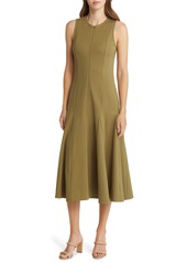 Nordstrom Zip Front Sleeveless Ponte A-Line Dress in Olive Extract at Nordstrom Rack