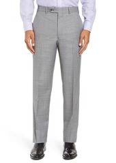 Nordstrom Torino Flat Front Solid Wool Trousers