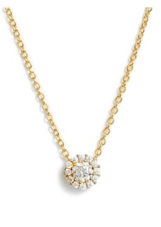 Nordstrom Cubic Zirconia Halo Pendant Necklace in Gold at Nordstrom Rack