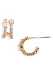 Nordstrom Illusion Double Huggie Hoop Earrings in Clear- Gold at Nordstrom