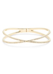 Nordstrom Pave Crisscross Hinged Cuff Bracelet in Clear- Gold at Nordstrom