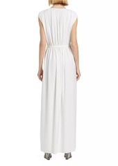 Norma Kamali Athena Plunge Belted Gown