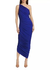 Norma Kamali Diana Asymmetric Shirred Jersey Gown