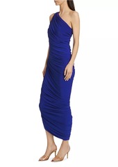 Norma Kamali Diana Asymmetric Shirred Jersey Gown