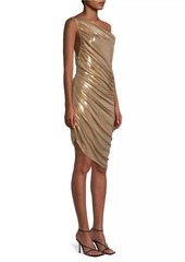 Norma Kamali Diana Metallic One-Shoulder Minidress