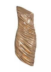 Norma Kamali Diana Metallic One-Shoulder Minidress