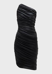 Norma Kamali Diana One-Shoulder Asymmetric Lame Dress