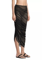 Norma Kamali Diana Ruched Long Skirt